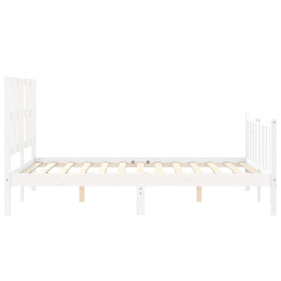 Bed Frame without Mattress White 135x190 cm Solid Wood Pine