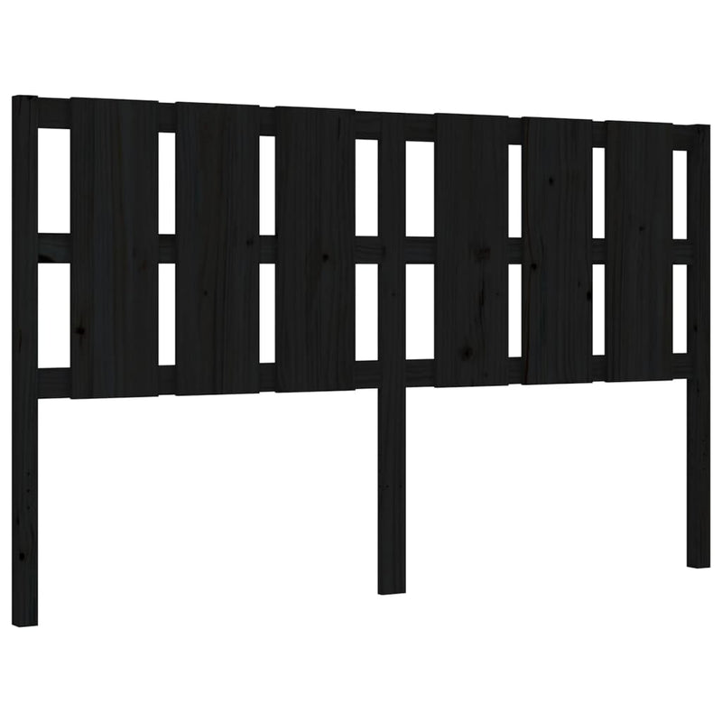 Bed Frame without Mattress Black 150x200 cm Solid Wood Pine