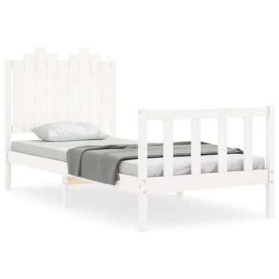 Bed Frame without Mattress White 90x190 cm Solid Wood Pine