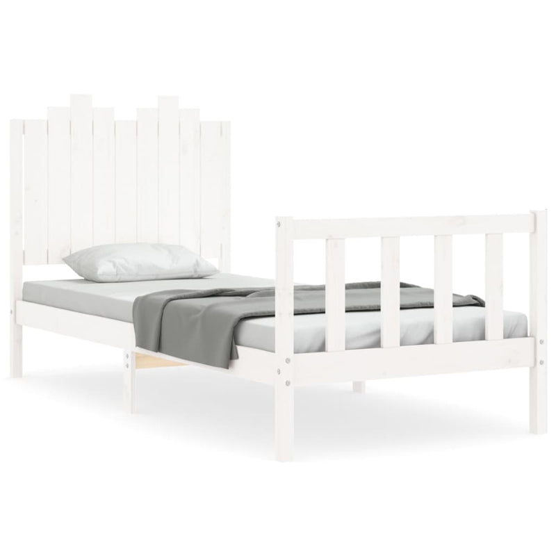 Bed Frame without Mattress White 90x190 cm Solid Wood Pine