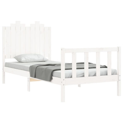 Bed Frame without Mattress White 90x190 cm Solid Wood Pine