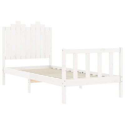 Bed Frame without Mattress White 90x190 cm Solid Wood Pine