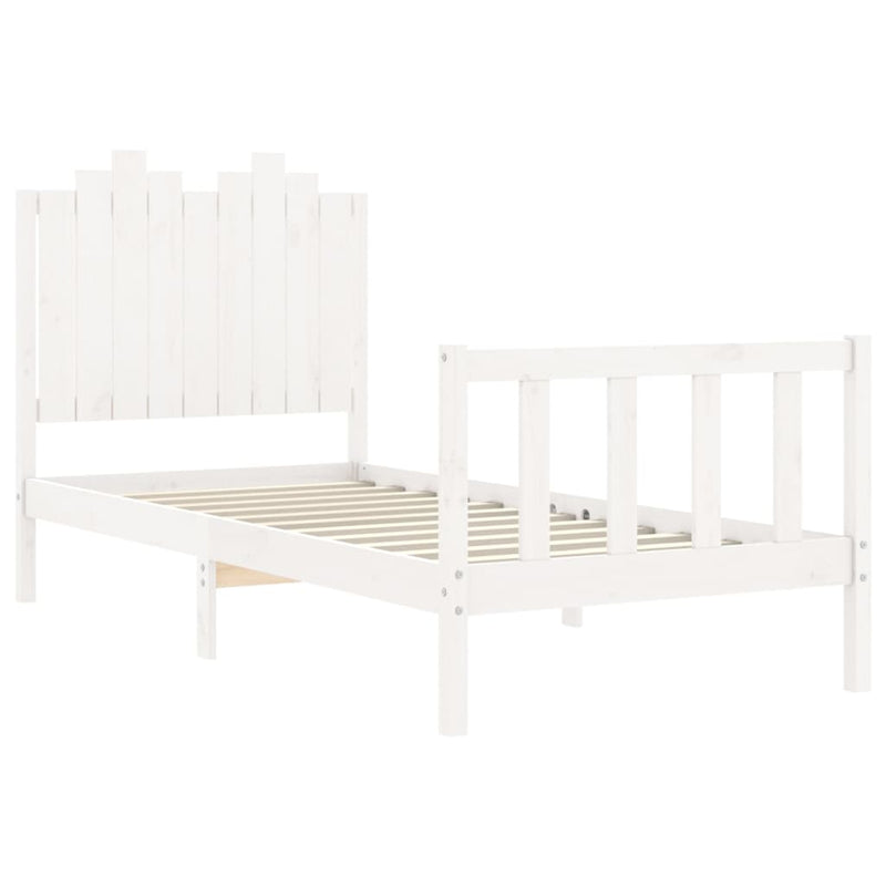 Bed Frame without Mattress White 90x190 cm Solid Wood Pine