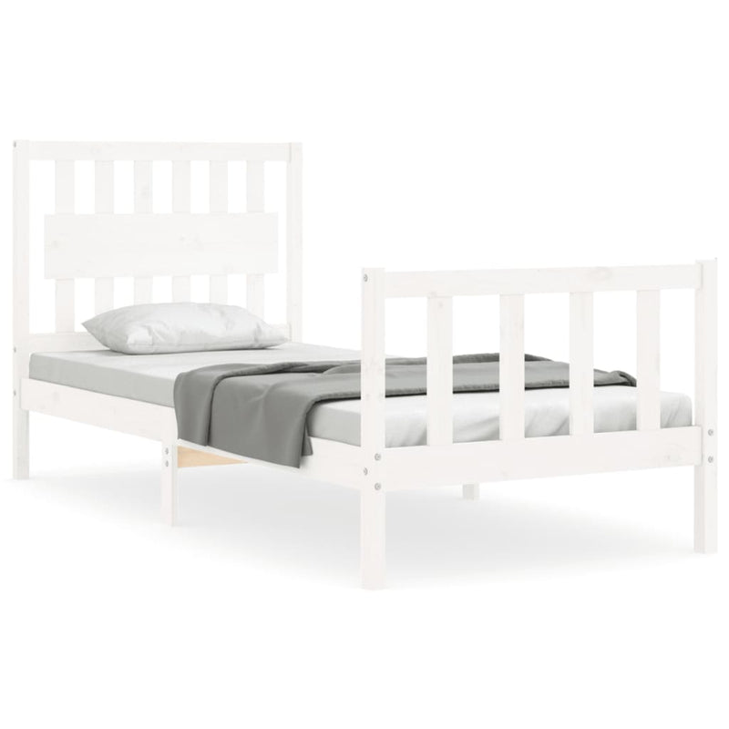 Bed Frame without Mattress White 90x190 cm Solid Wood Pine