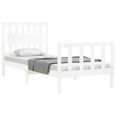 Bed Frame without Mattress White 90x190 cm Solid Wood Pine