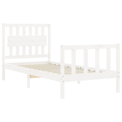 Bed Frame without Mattress White 90x190 cm Solid Wood Pine