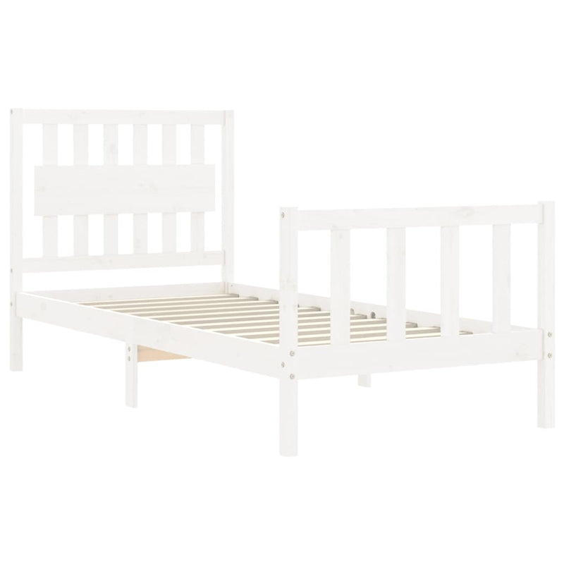 Bed Frame without Mattress White 90x190 cm Solid Wood Pine