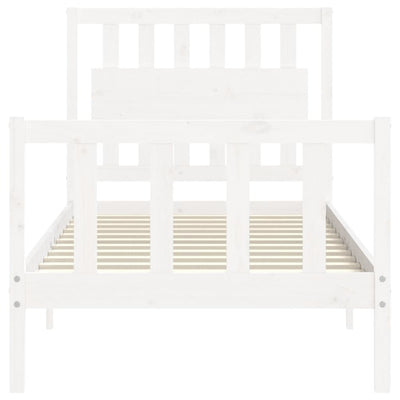 Bed Frame without Mattress White 90x190 cm Solid Wood Pine