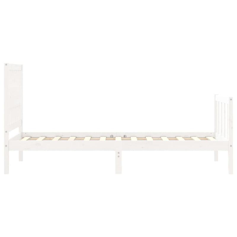 Bed Frame without Mattress White 90x190 cm Solid Wood Pine