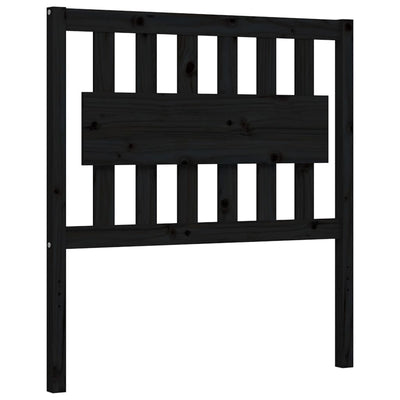 Bed Frame without Mattress Black 90x190 cm Solid Wood Pine