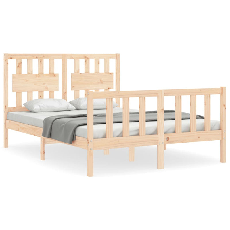 Bed Frame without Mattress 135x190 cm Solid Wood Pine