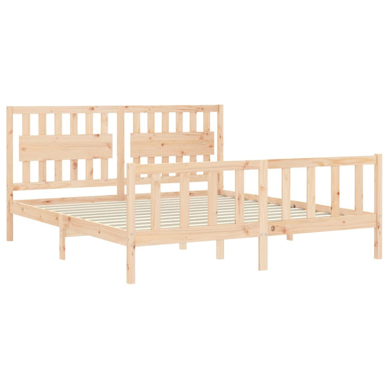 Bed Frame without Mattress 183x203 cm King Solid Wood Pine