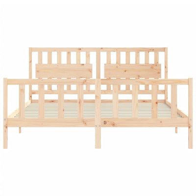 Bed Frame without Mattress 183x203 cm King Solid Wood Pine