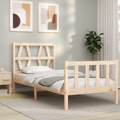 Bed Frame without Mattress 90x190 cm Solid Wood Pine