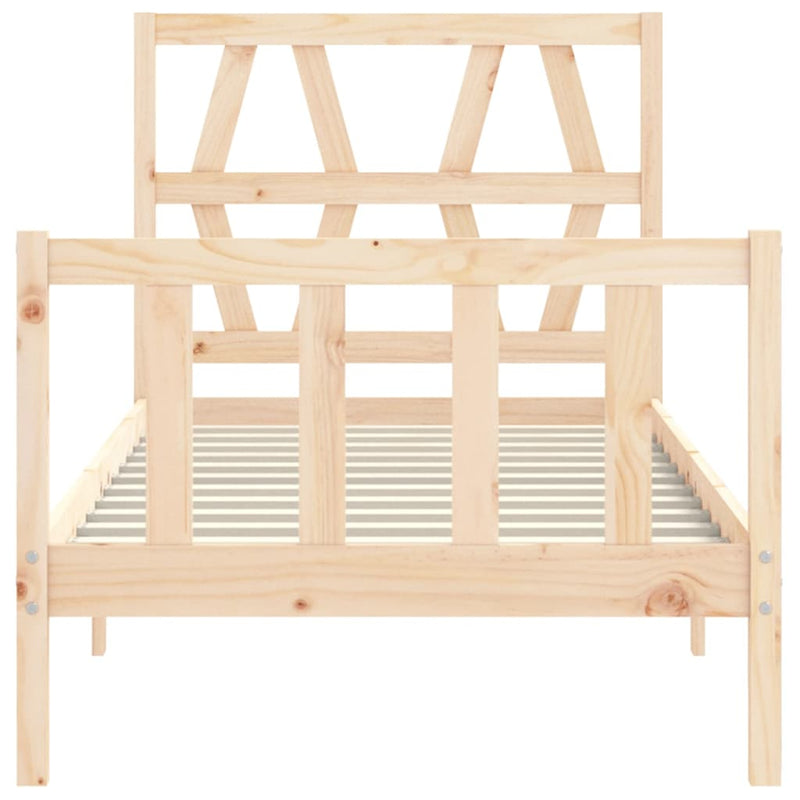 Bed Frame without Mattress 90x190 cm Solid Wood Pine