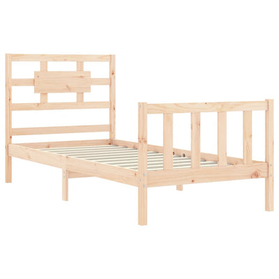 Bed Frame without Mattress 90x190 cm Solid Wood Pine