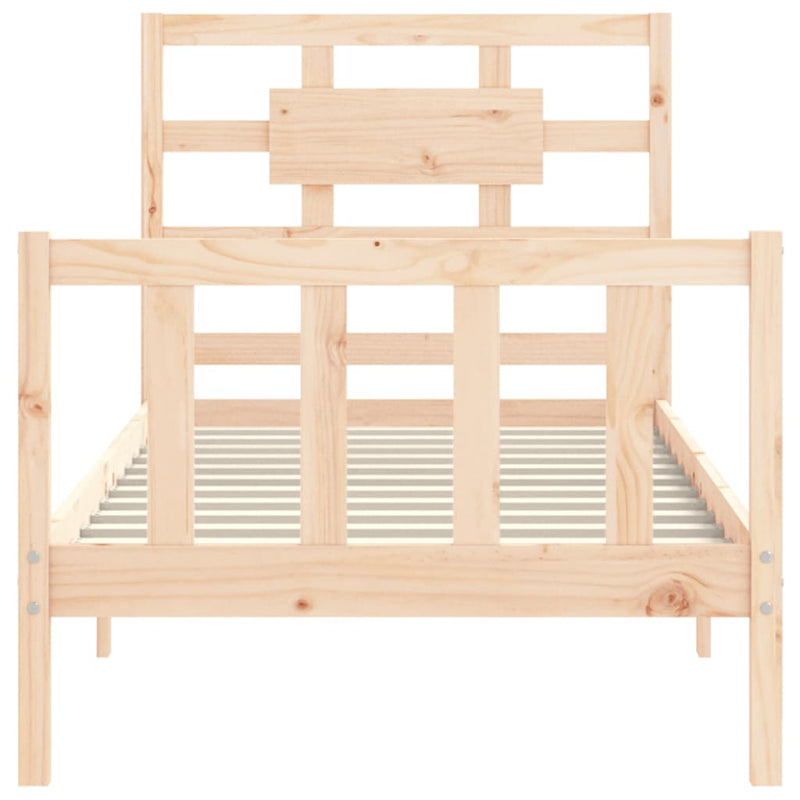 Bed Frame without Mattress 90x190 cm Solid Wood Pine