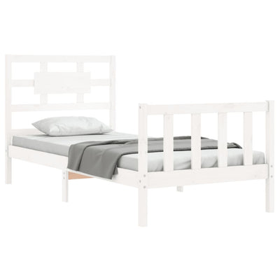 Bed Frame without Mattress White 90x190 cm Solid Wood Pine