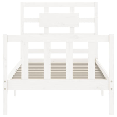 Bed Frame without Mattress White 90x190 cm Solid Wood Pine