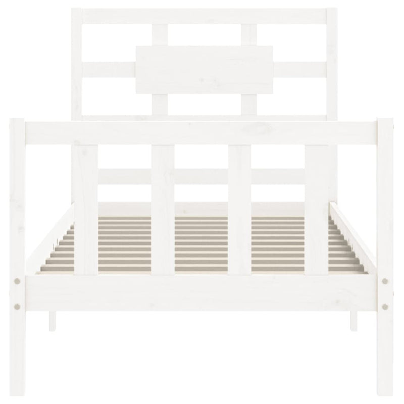 Bed Frame without Mattress White 90x190 cm Solid Wood Pine