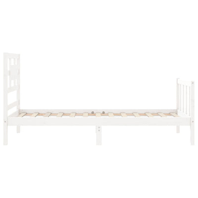 Bed Frame without Mattress White 90x190 cm Solid Wood Pine