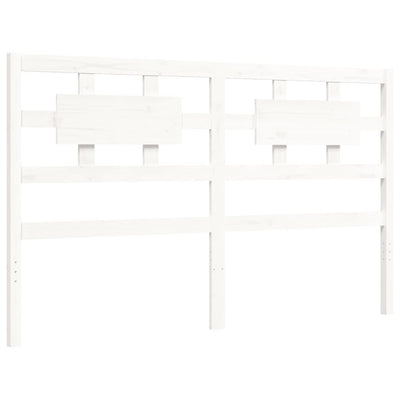 Bed Frame with Headboard White 153x203 cm Queen Solid Wood