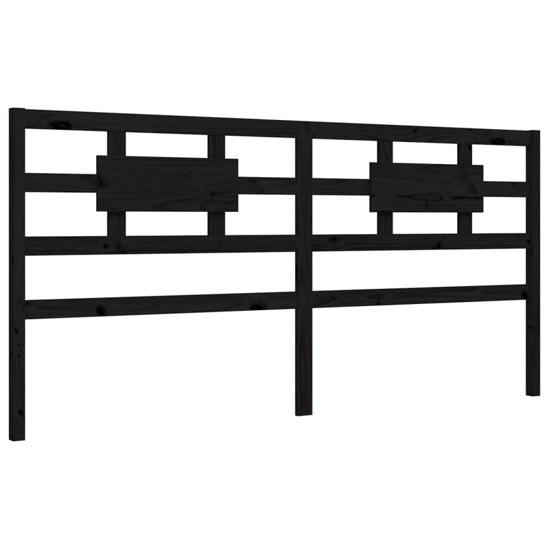 Bed Frame without Mattress Black 183x203 cm King Solid Wood Pine