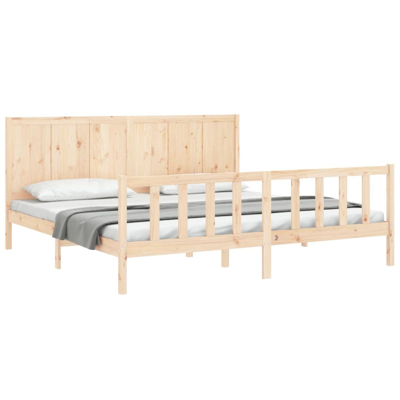 Bed Frame without Mattress 183x203 cm King Solid Wood Pine