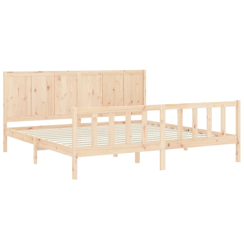 Bed Frame without Mattress 183x203 cm King Solid Wood Pine