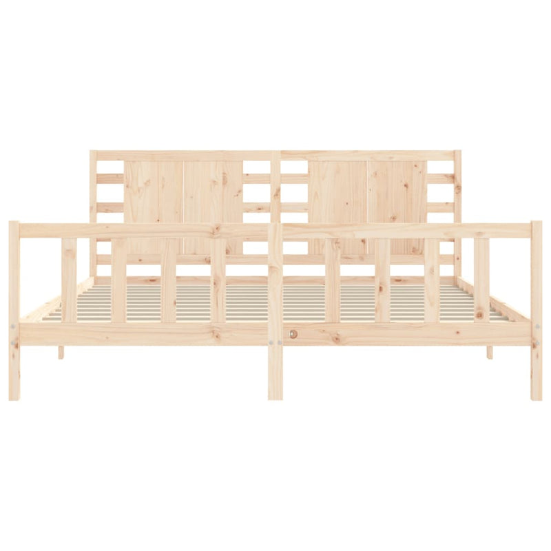 Bed Frame with Headboard 183x203 cm King Solid Wood