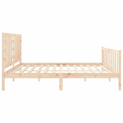 Bed Frame with Headboard 183x203 cm King Solid Wood