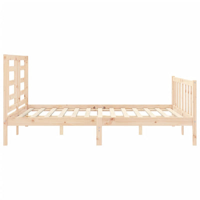 Bed Frame with Headboard 153x203 cm Queen Solid Wood