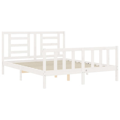 Bed Frame without Mattress White 150x200 cm Solid Wood Pine