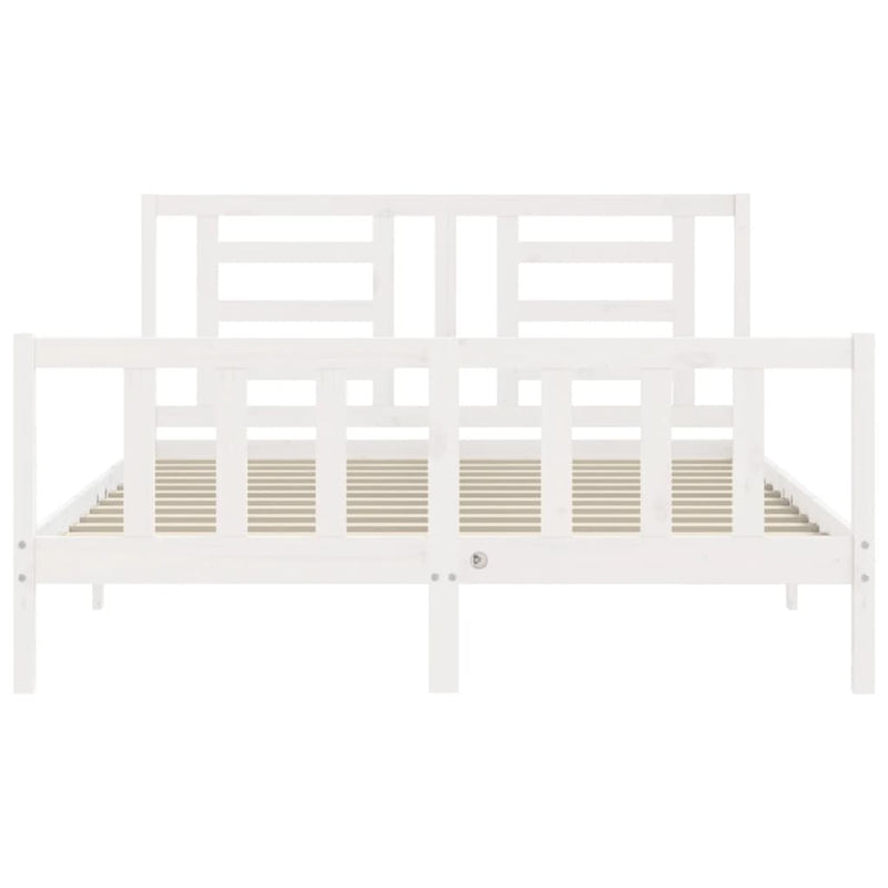 Bed Frame without Mattress White 150x200 cm Solid Wood Pine