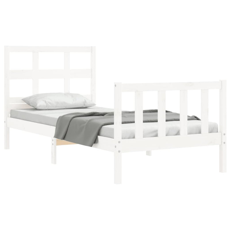 Bed Frame without Mattress White 90x190 cm Solid Wood Pine