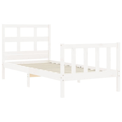 Bed Frame without Mattress White 90x190 cm Solid Wood Pine