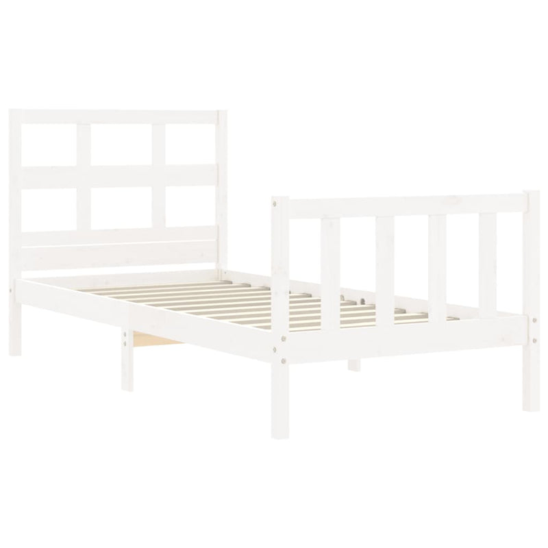 Bed Frame without Mattress White 90x190 cm Solid Wood Pine