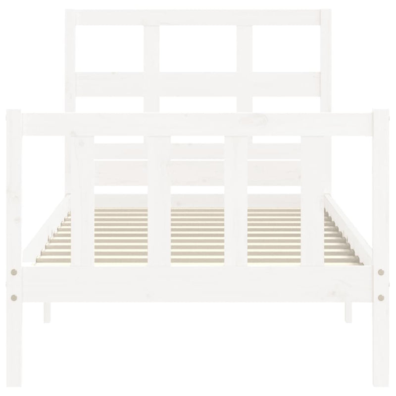 Bed Frame without Mattress White 90x190 cm Solid Wood Pine