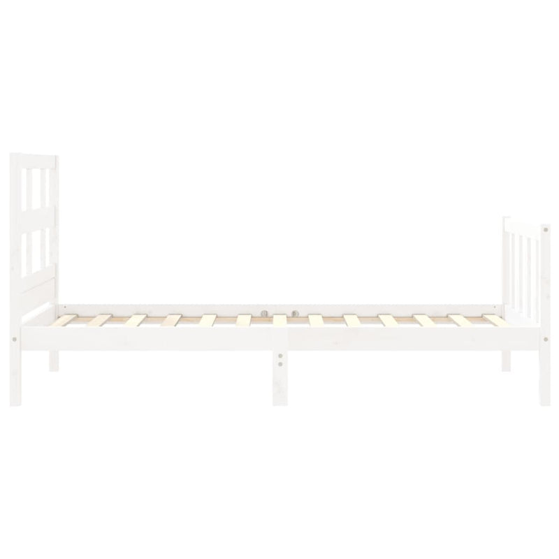 Bed Frame without Mattress White 90x190 cm Solid Wood Pine