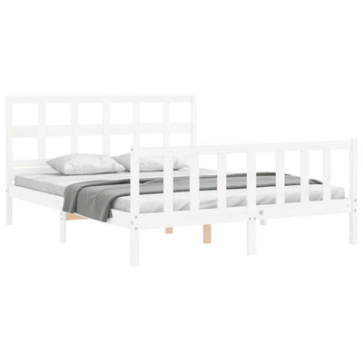 Bed Frame without Mattress White 150x200 cm Solid Wood Pine