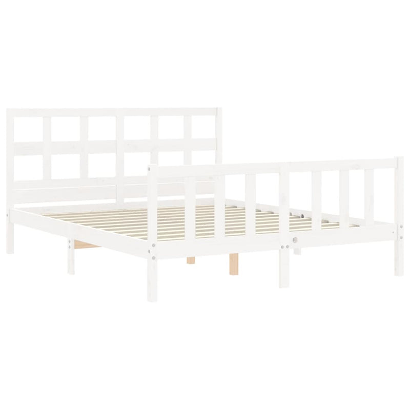 Bed Frame without Mattress White 150x200 cm Solid Wood Pine