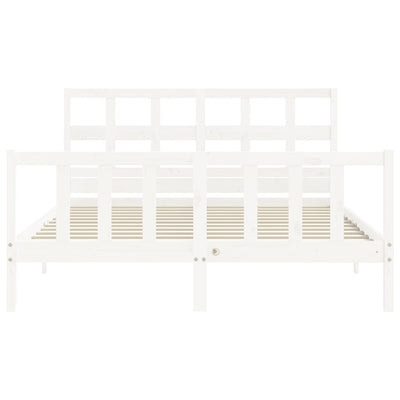 Bed Frame without Mattress White 150x200 cm Solid Wood Pine