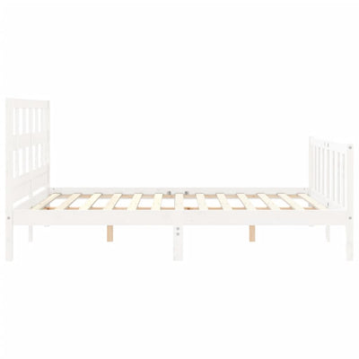 Bed Frame without Mattress White 150x200 cm Solid Wood Pine