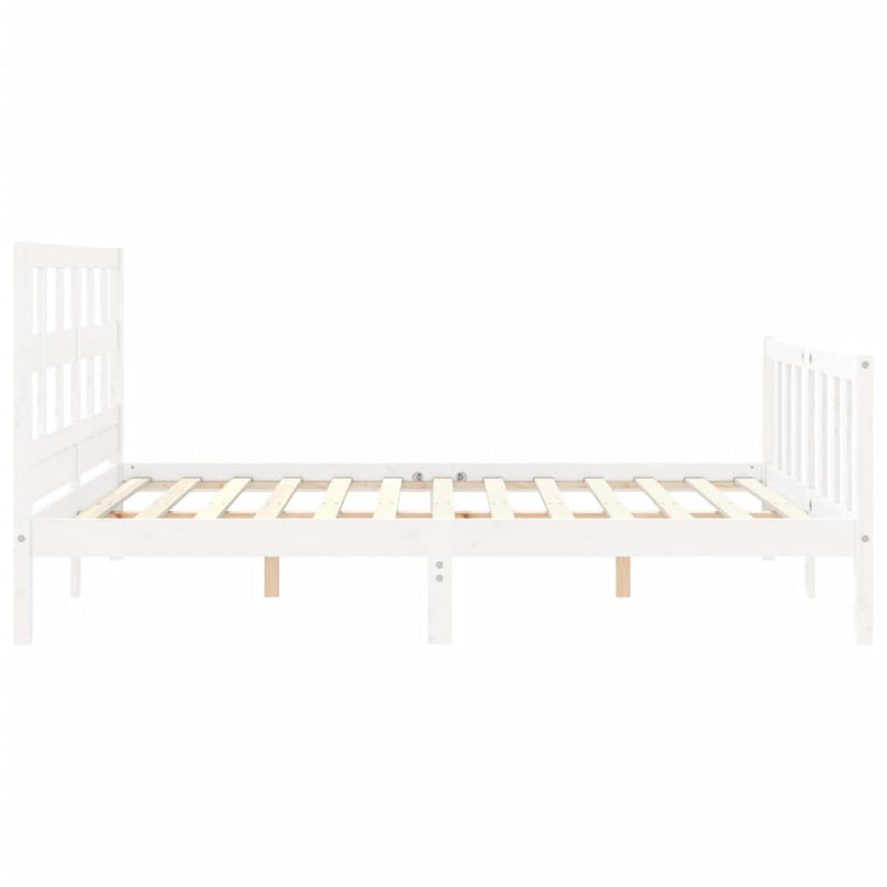 Bed Frame without Mattress White 150x200 cm Solid Wood Pine