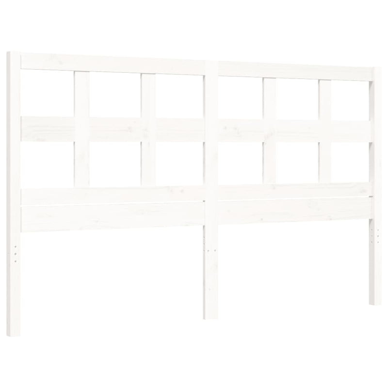 Bed Frame without Mattress White 150x200 cm Solid Wood Pine