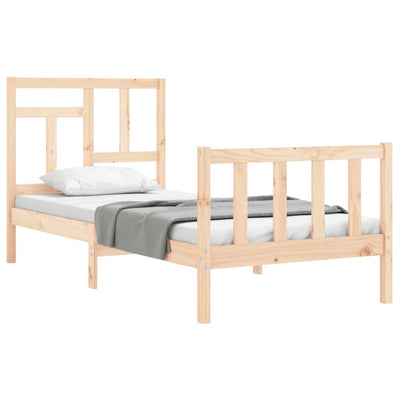 Bed Frame without Mattress 90x190 cm Solid Wood Pine