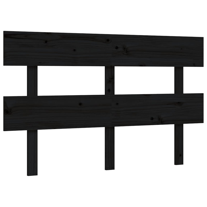 Bed Frame without Mattress Black 135x190 cm Solid Wood Pine