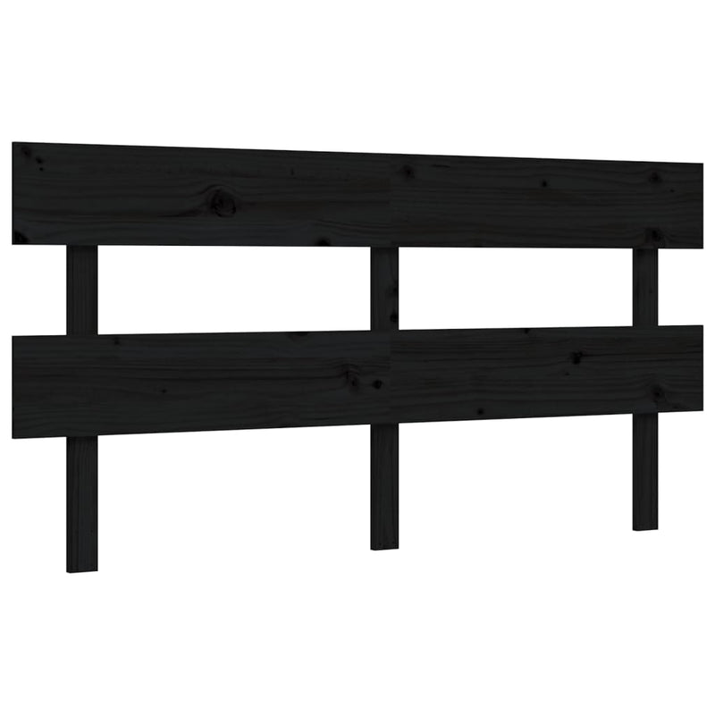 Bed Frame without Mattress Black 150x200 cm Solid Wood Pine