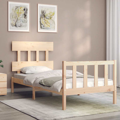 Bed Frame without Mattress 90x190 cm Solid Wood Pine