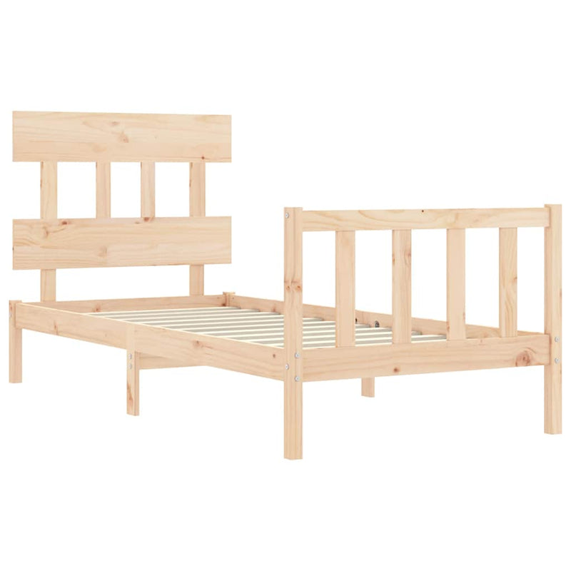 Bed Frame without Mattress 90x190 cm Solid Wood Pine